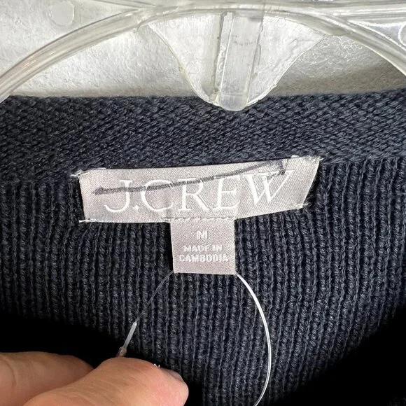 NWT J.Crew $128 New relaxed Emilie sweater lady jacket Black Size M - Picture 5 of 8